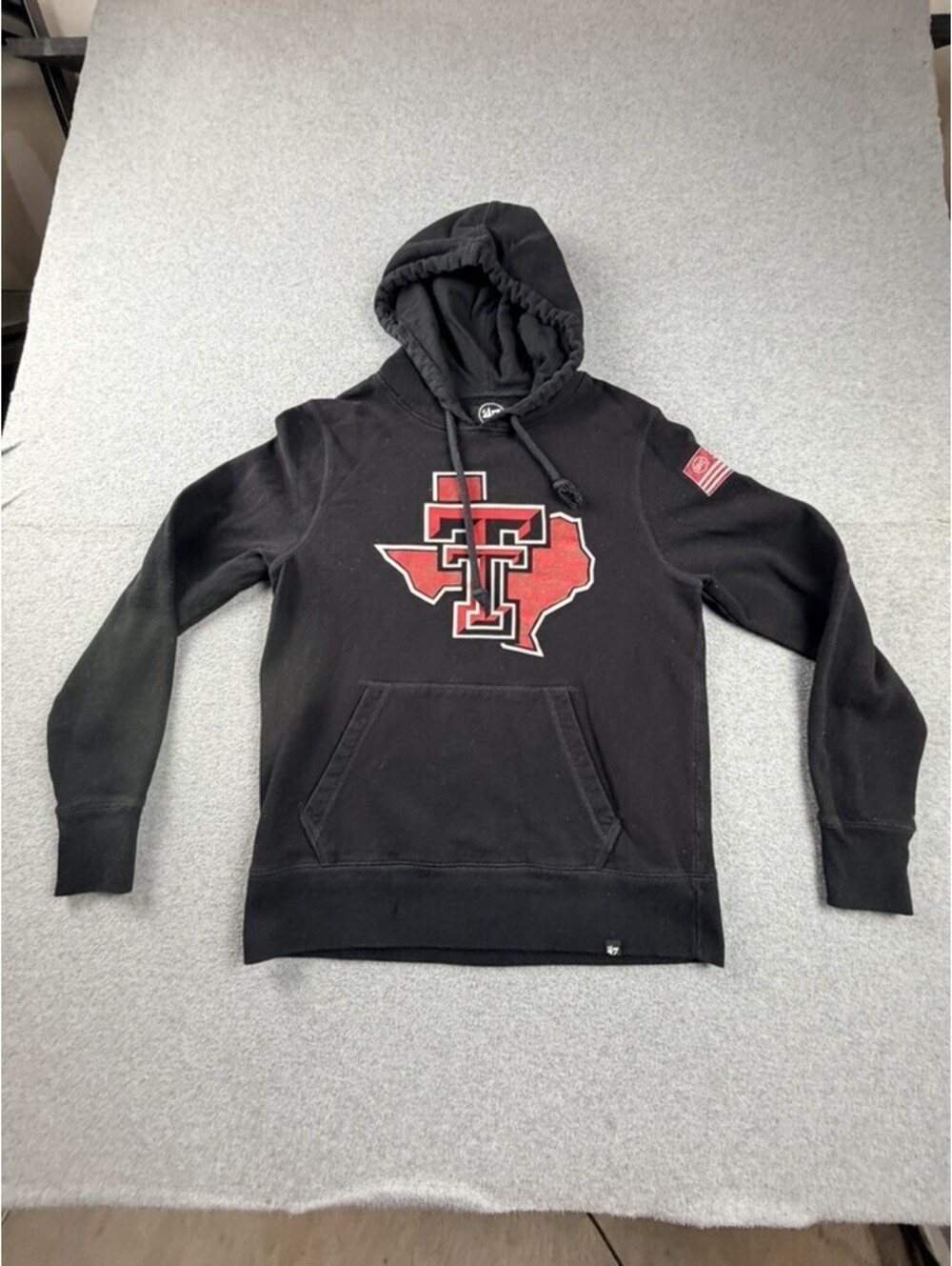 Texas Tech Mens Hoodie Medium Black Pullover OHT Flag Cotton Blend